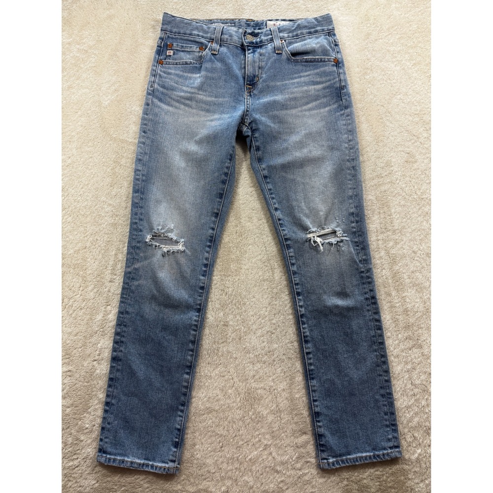 AG Womens The Ex-Boyfriend‎ Slim Distressed Blue Denim Jeans 24R Meas: 28x26.5